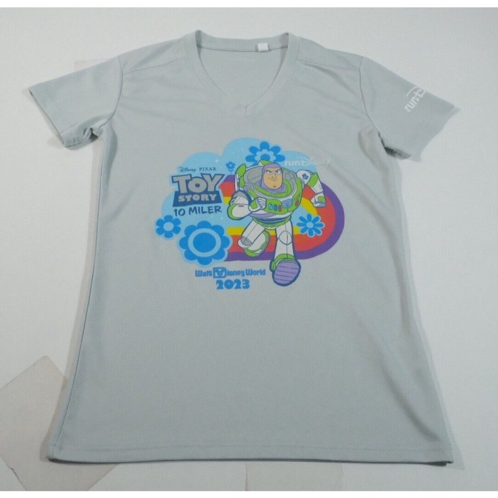 Run Disney Walt Disney World Toy Story 10 Miler 2023 Buzz Athletic Shirt Size XS